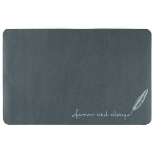 uxcell Non-Slip Rubber Quick Drying Bath Mat Rug, 20" x 32" Navy Blue Feather